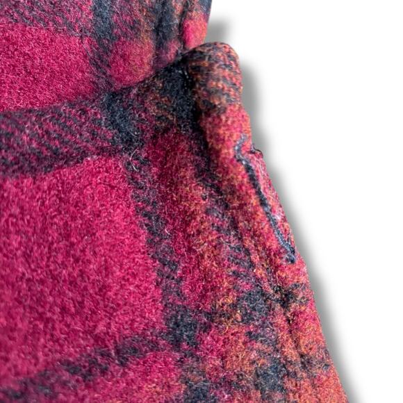 Vintage 90s Woolrich Cropped Red Plaid Jacket Made In USA Rugged Outdoorwear - Picture 8 of 13